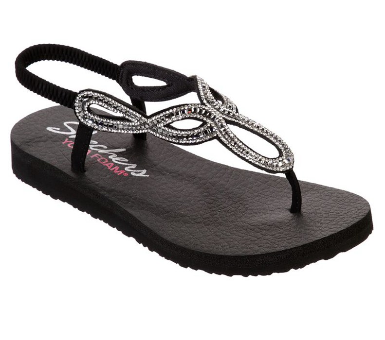 Skechers Dam Svarta Sandaler - Meditation - Evening Dew - Sverige (FSGQH-5674)